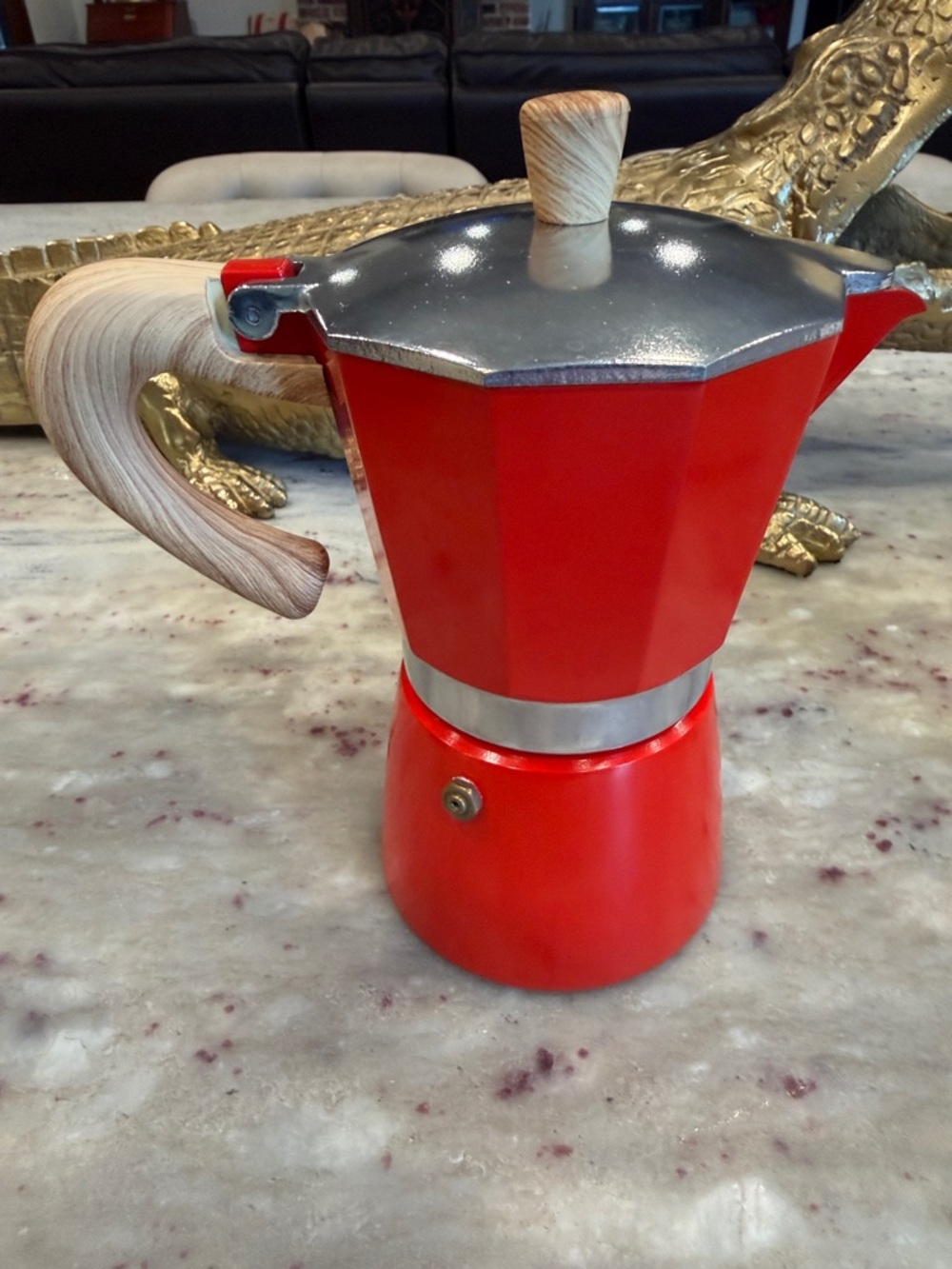 Red Stovetop Espresso Maker - Classic Moka Pot by gnail and zani - Picture 3 of 6